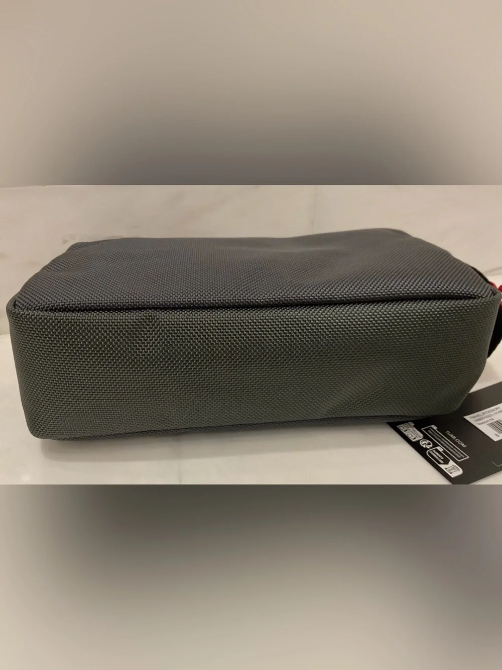 NEW - TUMI Ballistic Nylon Zippered Medium Kit Pouch - Cosmetic Bag - SEAL GRAY